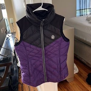 Michael Kors Purple and Black Quilted Vest